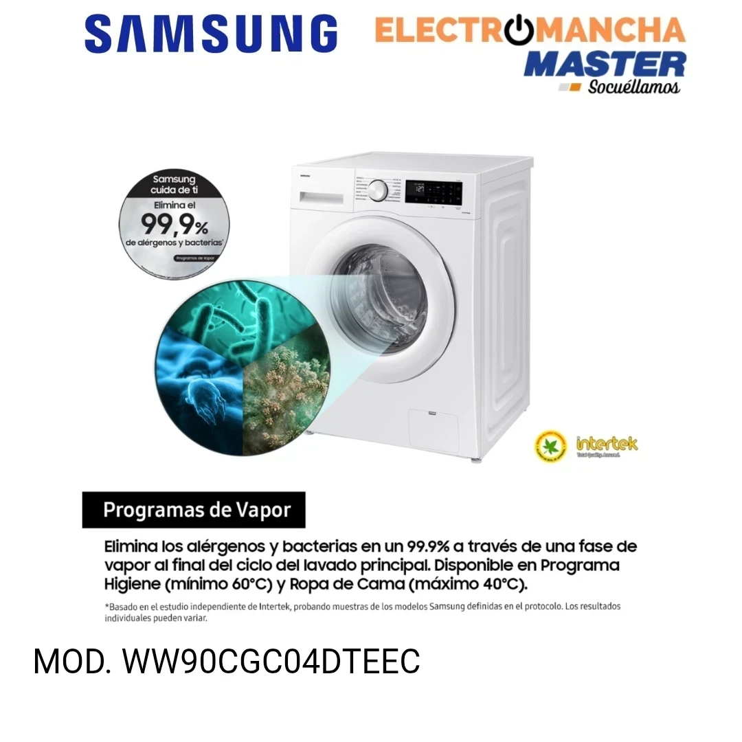 LAVADORA SAMSUNG WW90CGC04DTEEC 9 KG. 1400 RPM. A-10% 6