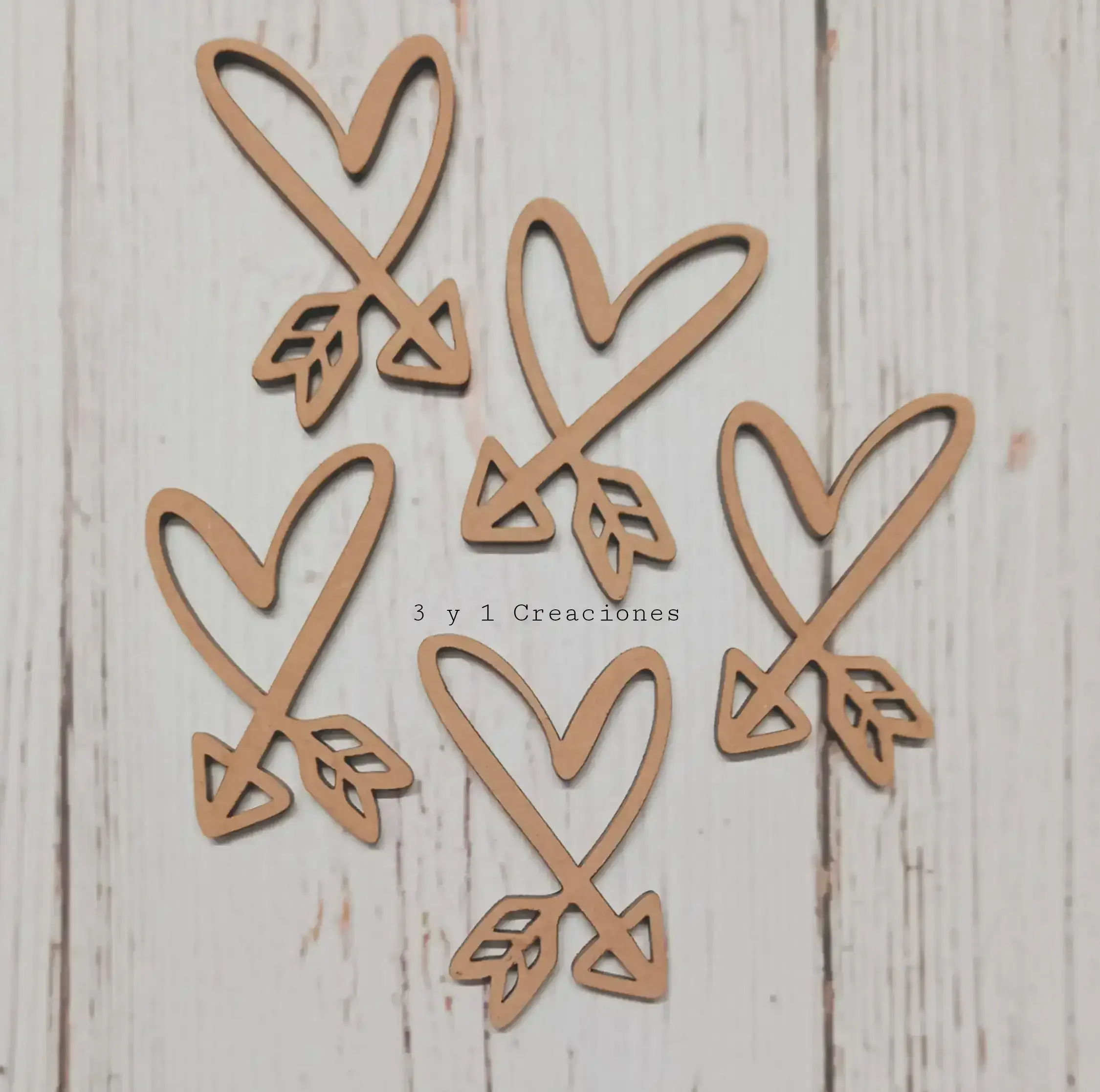 FIGURA CORAZÓN FLECHA x 25 unidades