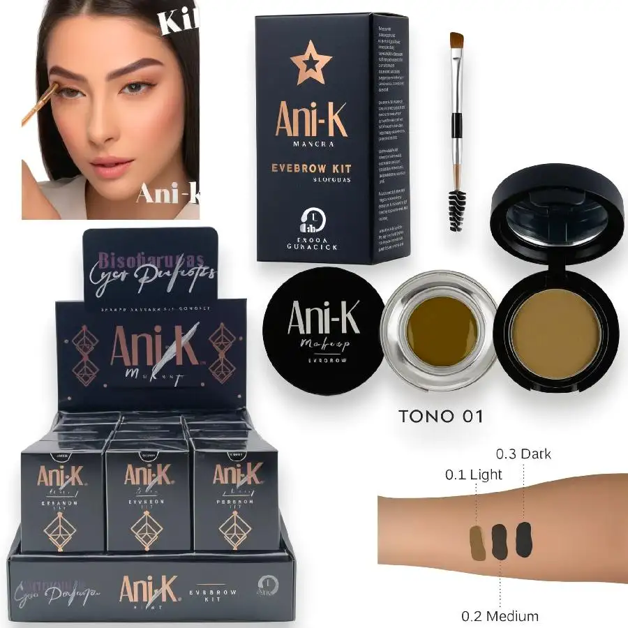Betun 2en1 +sombra de cejas con brocha aplicadora doble anik #0¹
