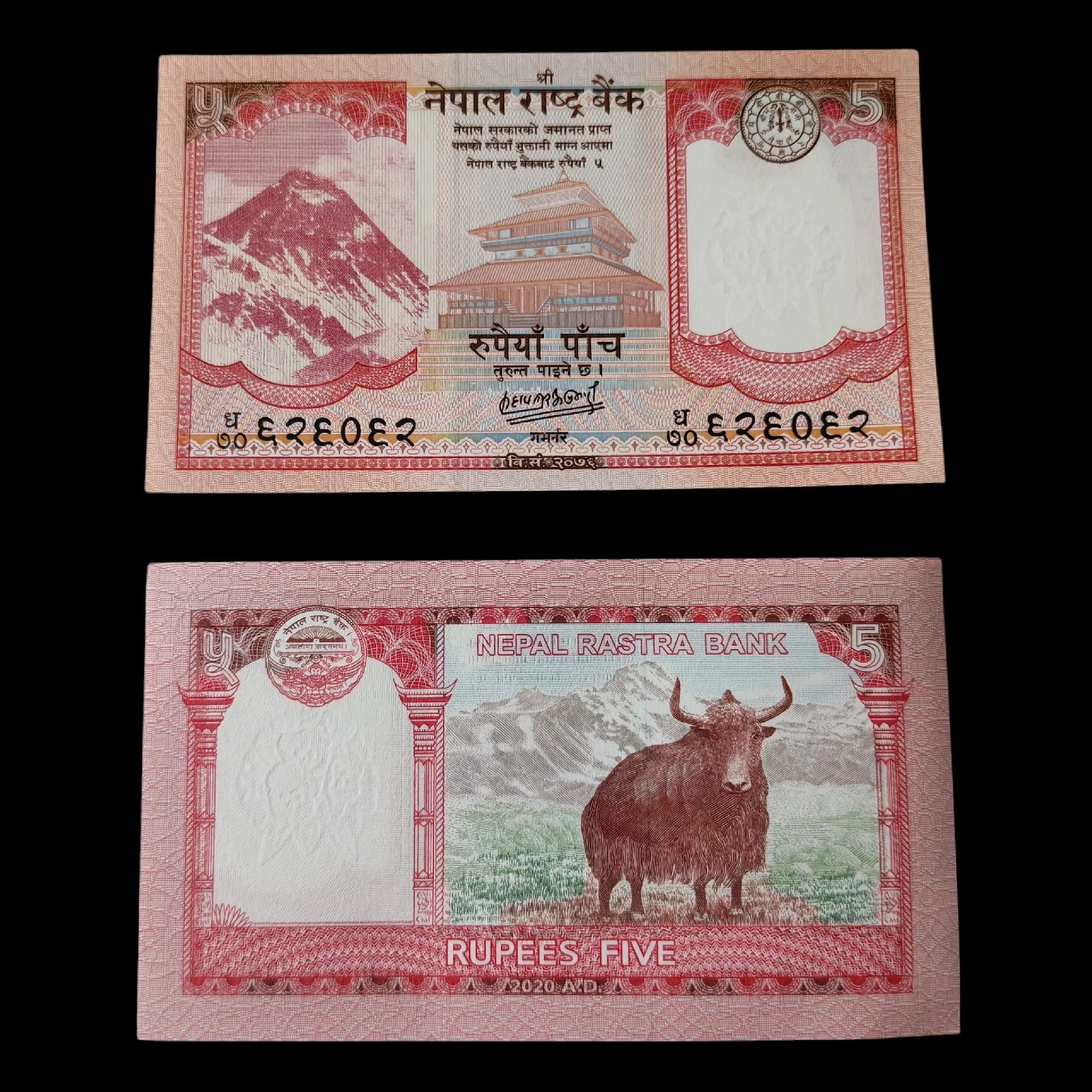 ° Nepal 5 rupias UNC