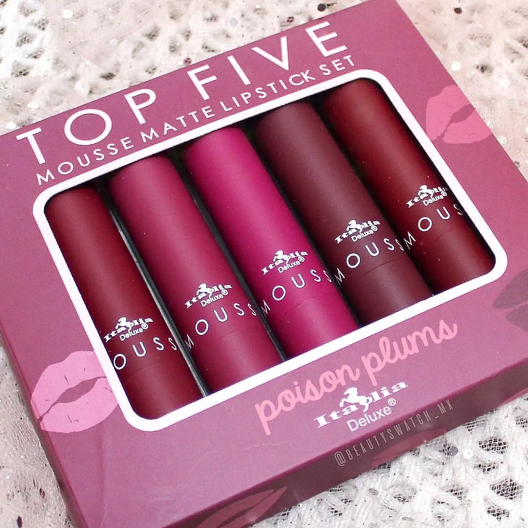 TOP FIVE SET DE 5 LABIALES MATE EN MOUSSE POISON PLUMS 3