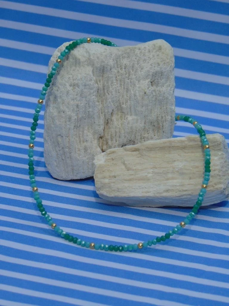 CHOKER ACERO DOR MURANO VERDE 2