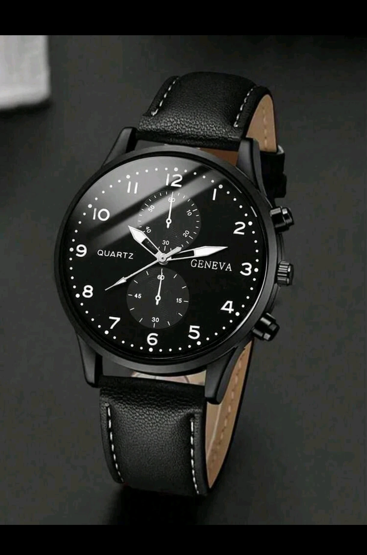 Set de Caballero AD ASTRA - Reloj Geneva Total Black + Brazalete Multicapa 2