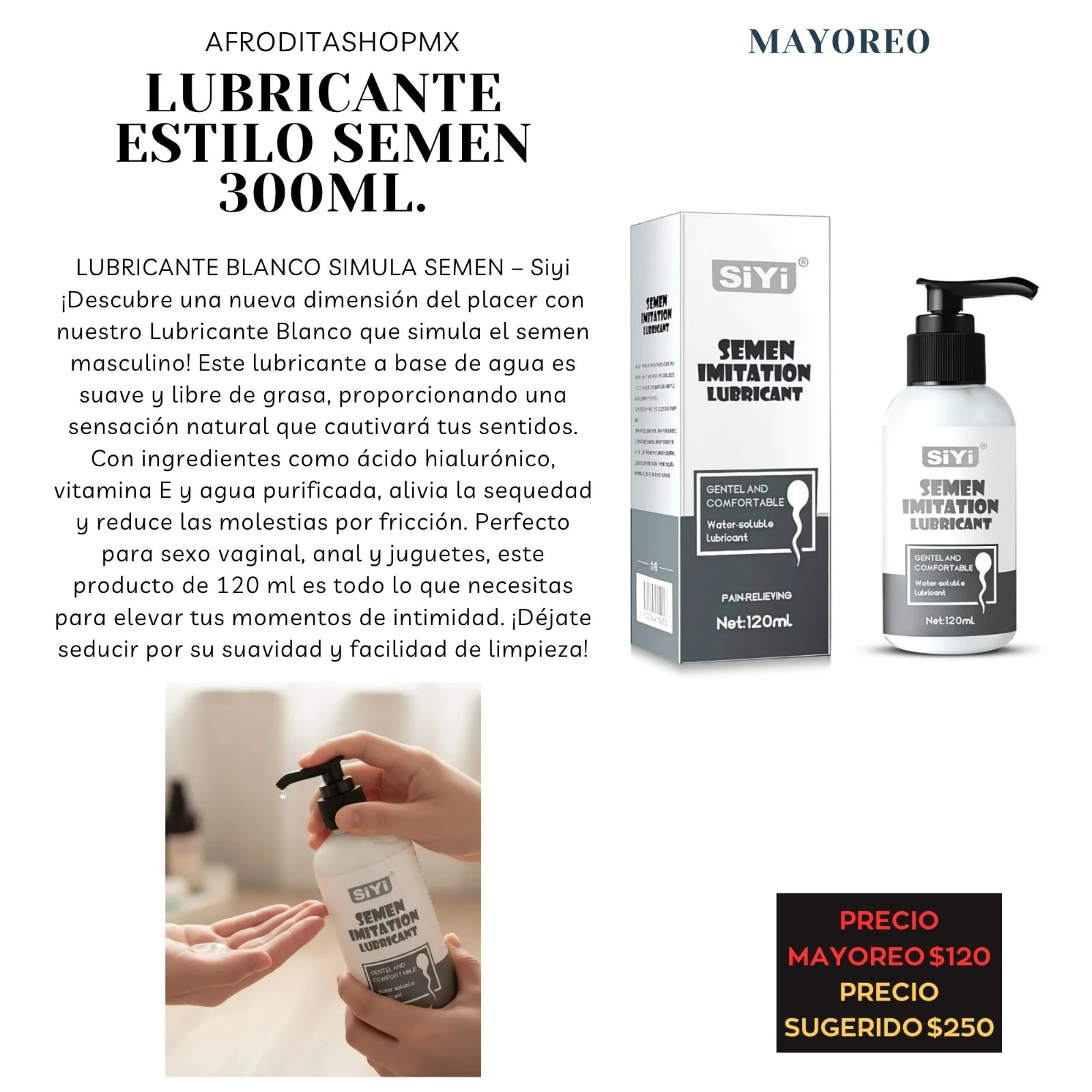 LUBRICANTE ESTILO SEMEN 300ml.