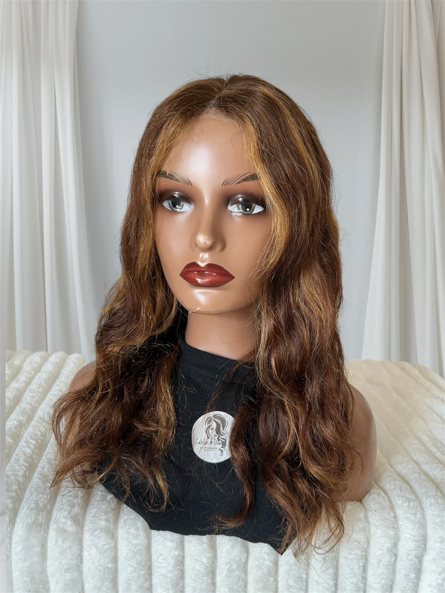 Peluca Cabello Humano 4/27 de 20 pulgadas, frontal lace 4x4  3