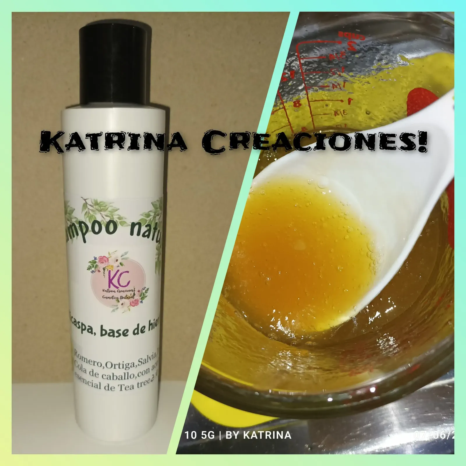 Shampoo líquido natural base de hierbas anticaspa. 2