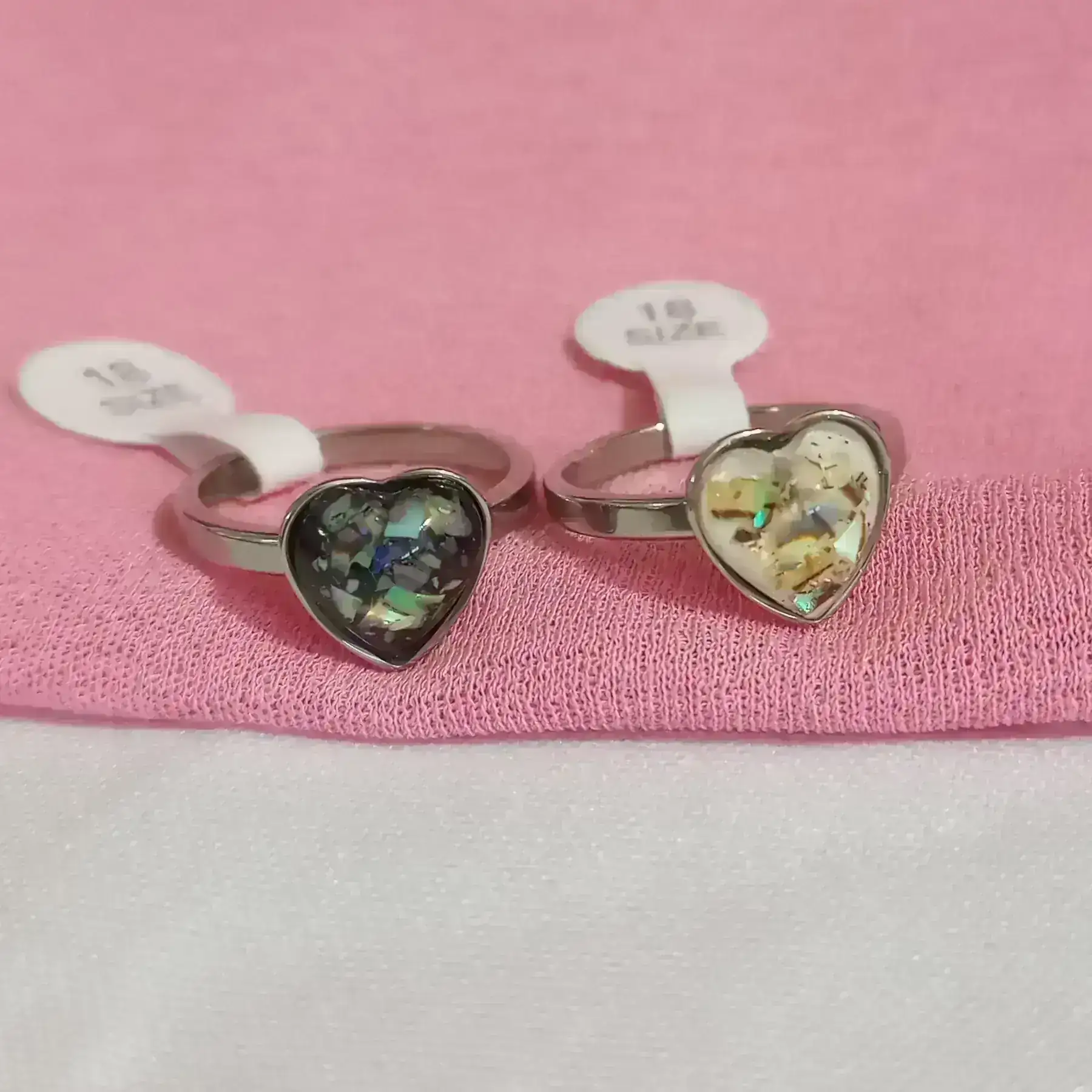 Anillos corazón con piedras talles  20 2