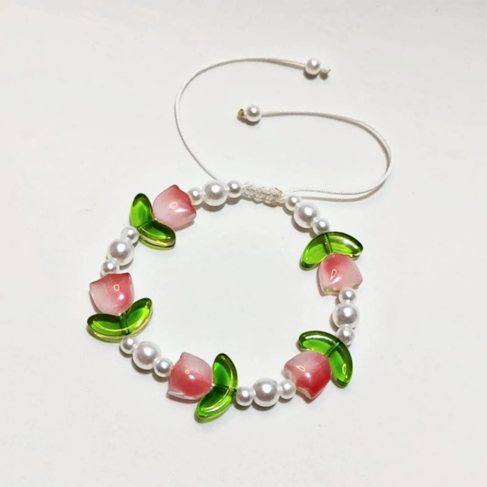 Pulsera de Tulipanes y Perlas