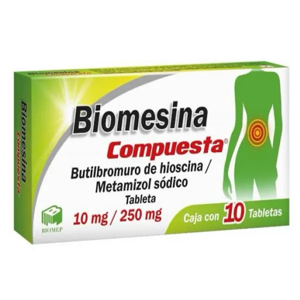 Biomesina compuesta butilbrumuro de hioscina/metamizol sodico 10mg/250mg