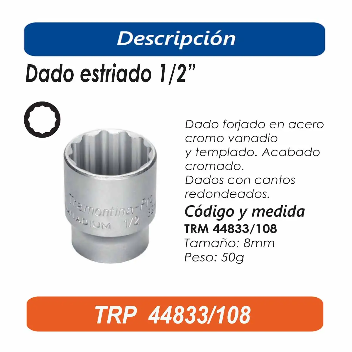 DADO ESTRIADO TRM PRO 1/2 08 MM