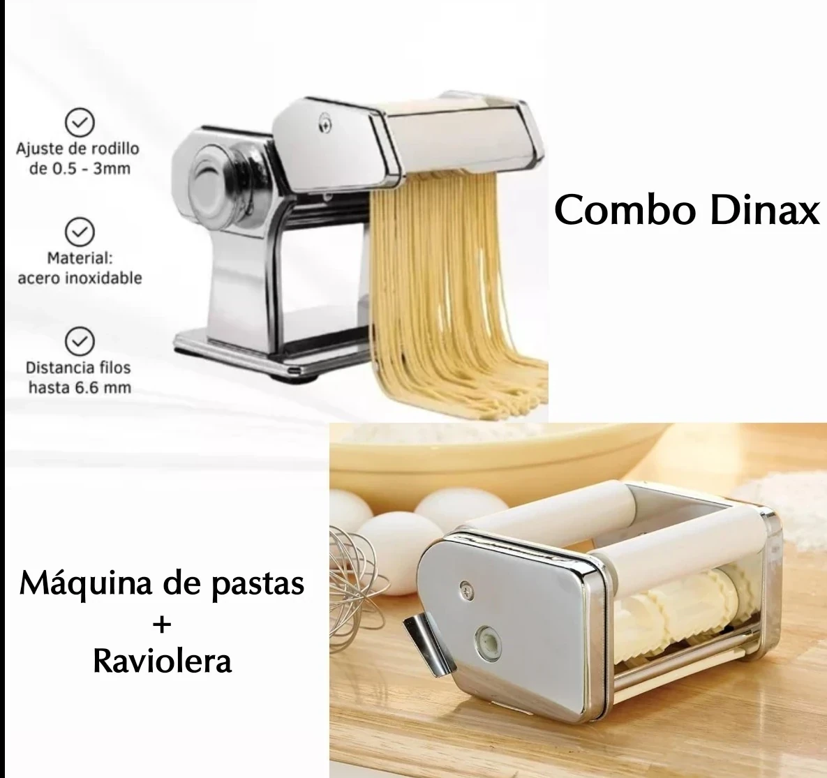 COMBO DINAX (MAQUINA DE PASTAS Y RAVIOLERA)