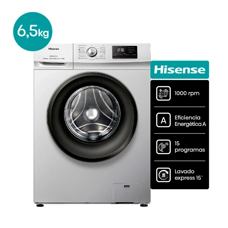 LAVARROPAS HISENSE AUTOMÁTICO 6,5KG