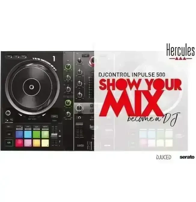 💥CONTROLADOR DJ INPULSE 500 HERCULES    Hercules DJControl Inpulse 500 es la nueva controladora de DJ que te permite lograr tus ambiciones! Creada para Serato DJ Lite y DJUCED para ayudarte a iniciarte en el DJing, refinar tus habilidades y actuar delante de público, DJControl Inpulse 500 tiene un diseño profesional con una robusta placa de soporte metálica, y montones de funciones geniales: cuatro patas extensibles/retráctiles no deslizantes para elevar tu mezcla, un mezclador hardware para las entradas de audio, una área Filter/FX específica con impresionantes efectos, dos grandes jog wheels con detección táctil para scratching, 16 pads RGB de goma retroiluminados, útiles guías luminosas para mezclar con total confianza... y mucho más. Puedes incluso mezclar con servicios de streaming de música, que incorporan millones de pistas — como TIDAL y SoundCloud GO+ en Serato DJ Lite, y Beatport LINK, Beatsource LINK y Qobuz en DJUCED. 3