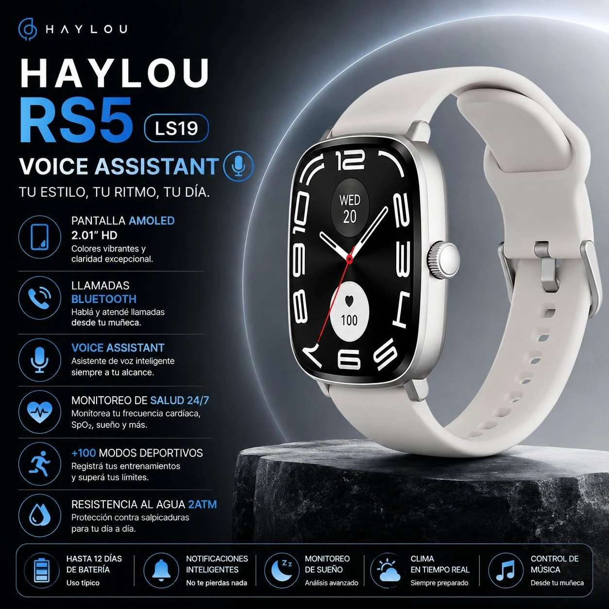 Smartwatch haylou RS5 ls19 Voice assistent