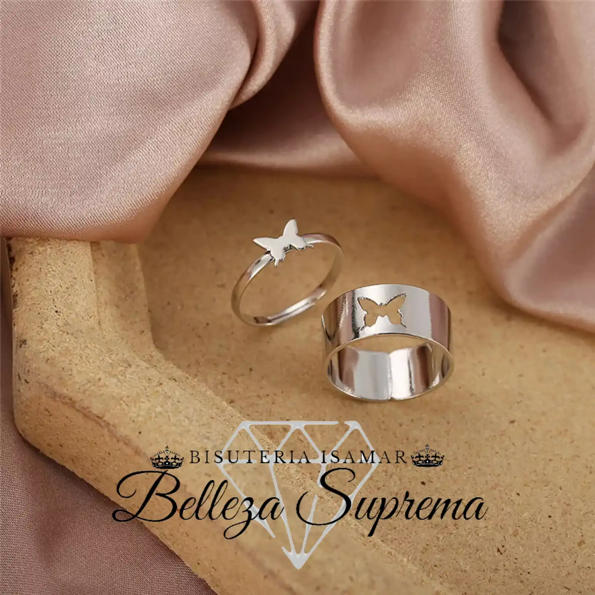 DUO DE ANILLOS MARIPOSA 3