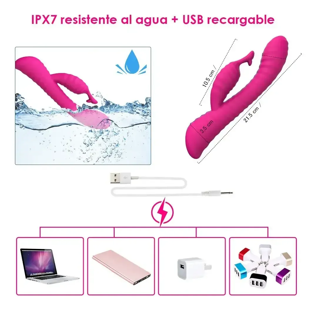 Vibrador Femenino Recargable Con Luz 4