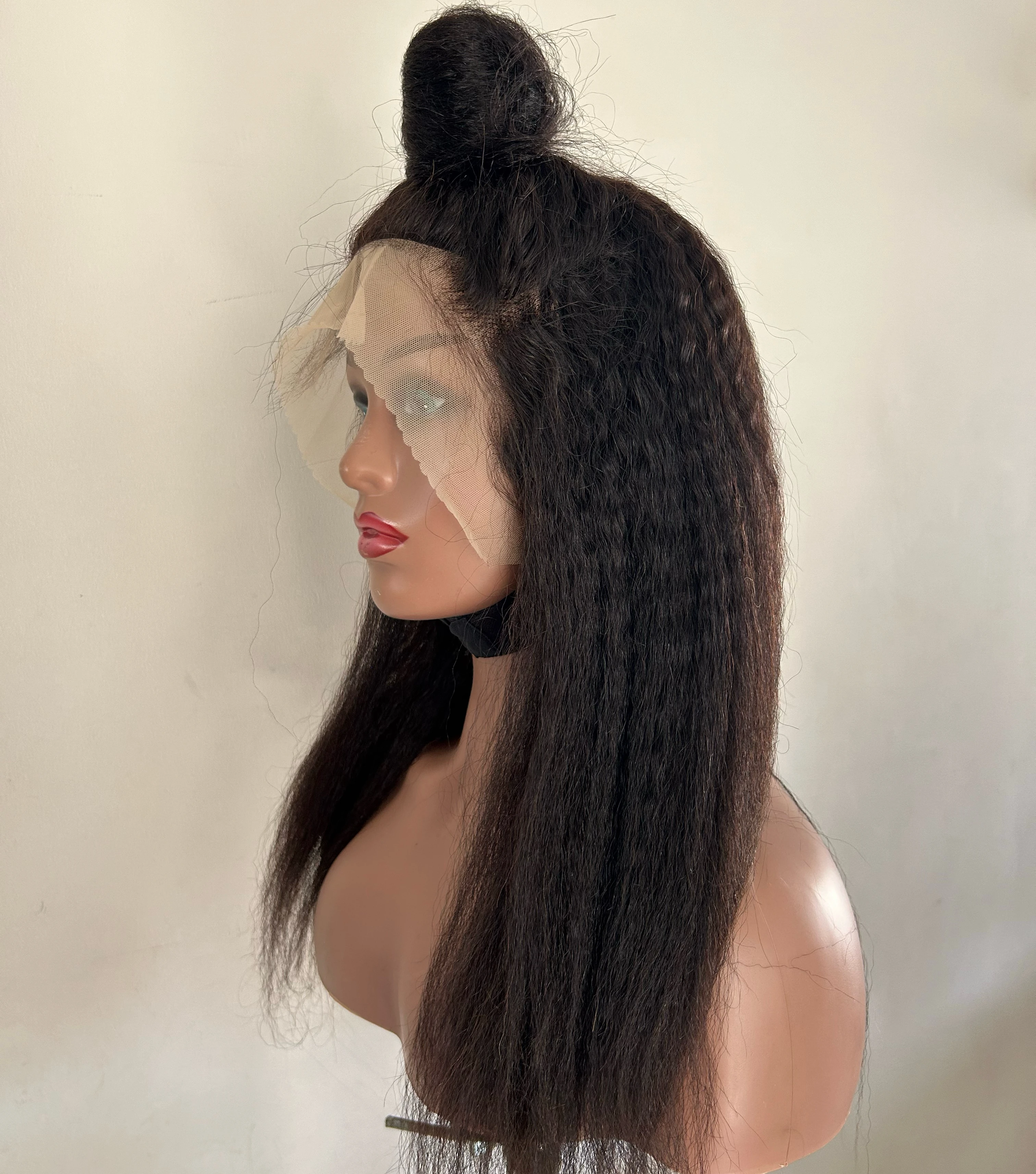 Peluca cabello yaki 18” 150% densidad  4