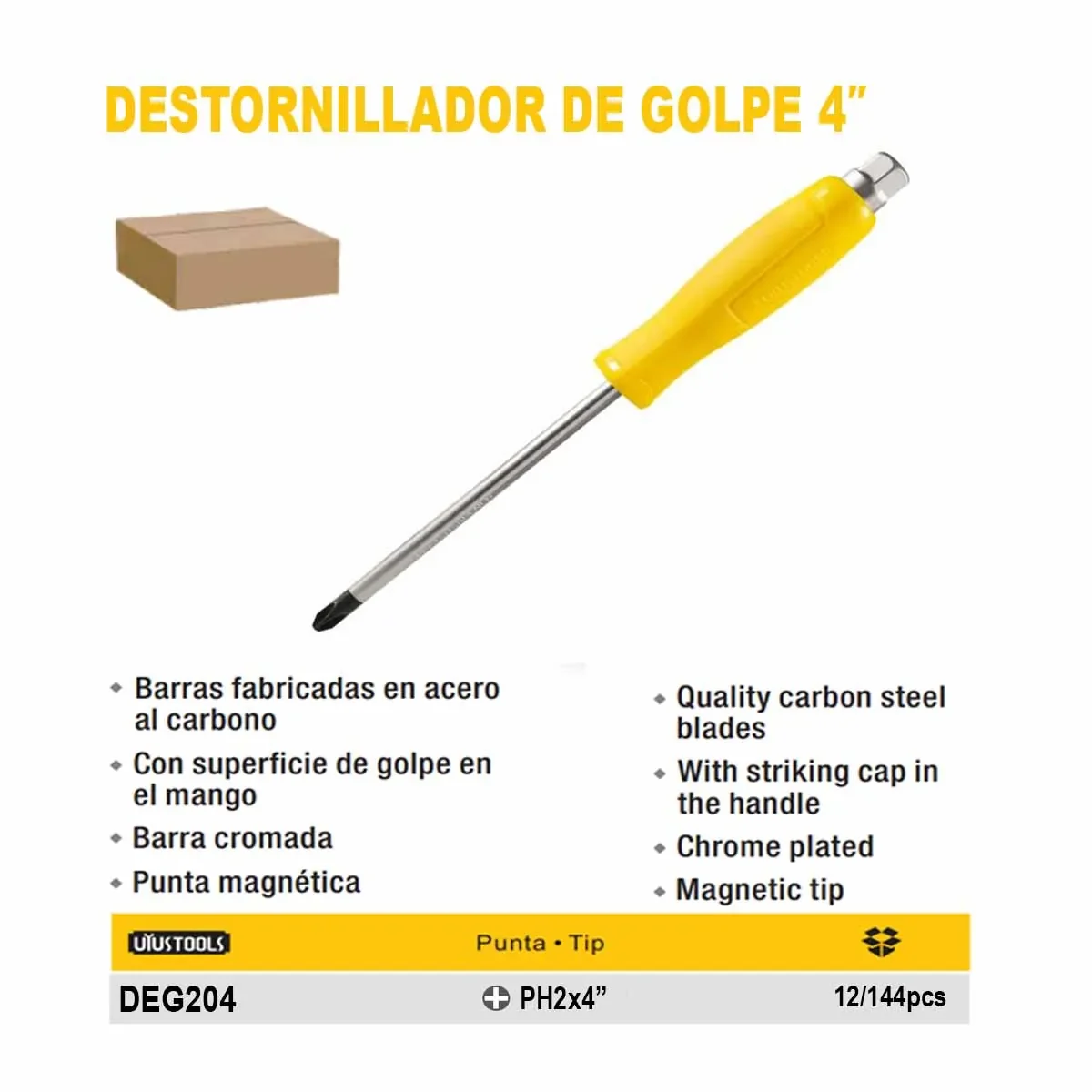 DESTORN ESTRE GOLPE UYUST * 4" x 6mm AMARILLO