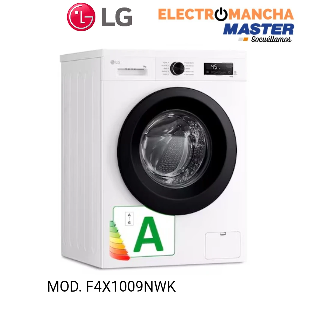 LAVADORA LG F4X1009NWK 9 KILOS 1400 RPM CLASE A 