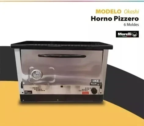 Horno pizzero Morelli NOVA H6 6 moldes Acero inox 2