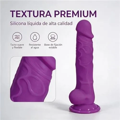 Consolador Real De Silicona Líquida Con Ventosa 17Cm X 3.5Cm  3