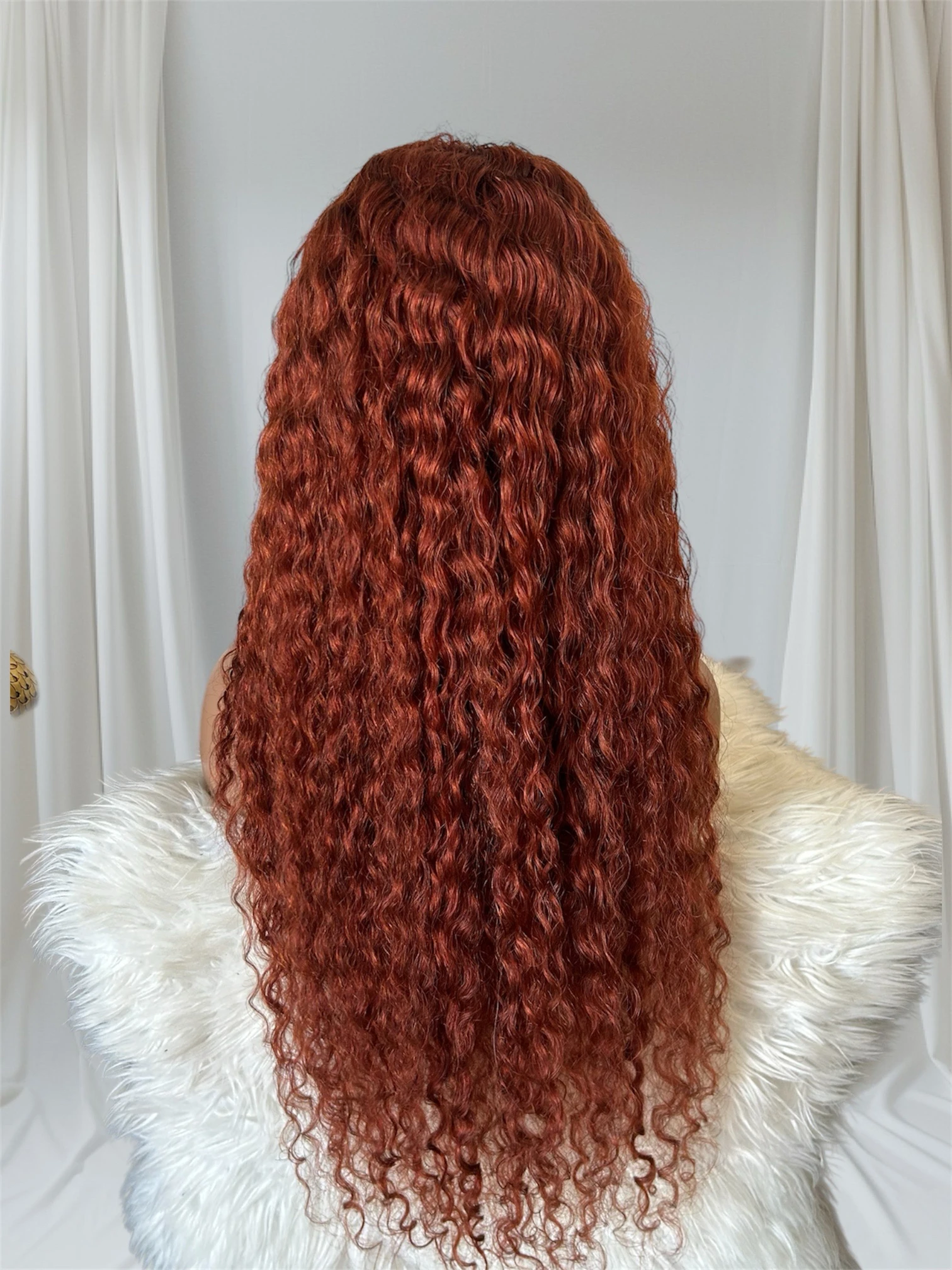 Peluxa Rizada cabello humano, 34 pulgadas, frontal lace 13x4 glueless  4