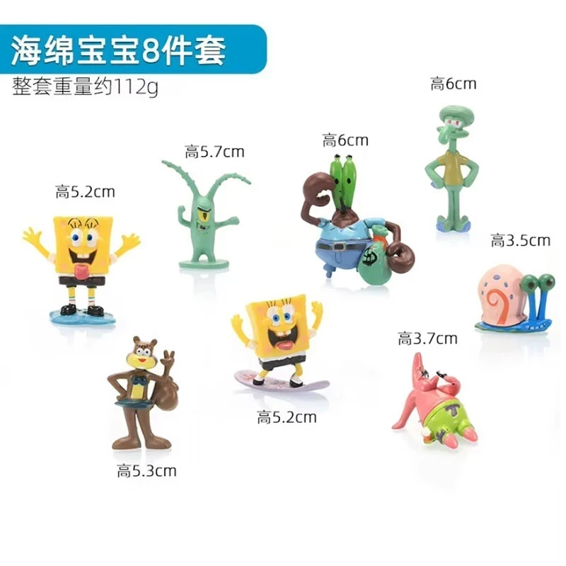 Adorno de Pvc Set de 8 Personajes Bob Esponja PVC-8 2