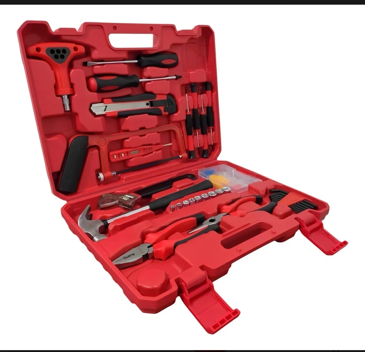 SET DE HERRAMIENTAS 93 PIEZAS + MALETÍN ROJO KIT COMPLETO