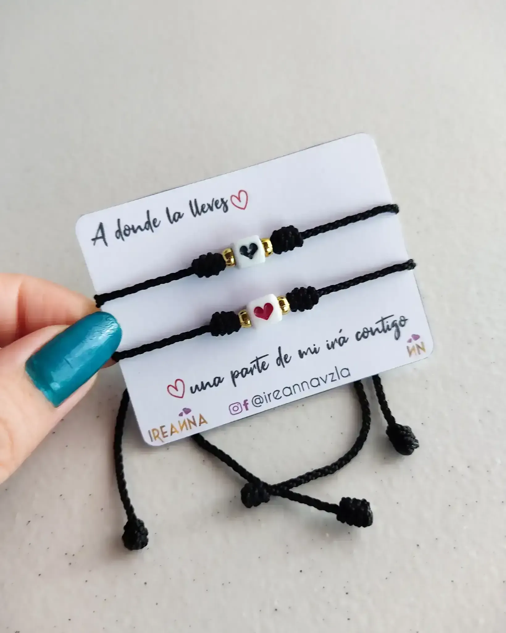 Par de hilitos corazón cubo 💟 3