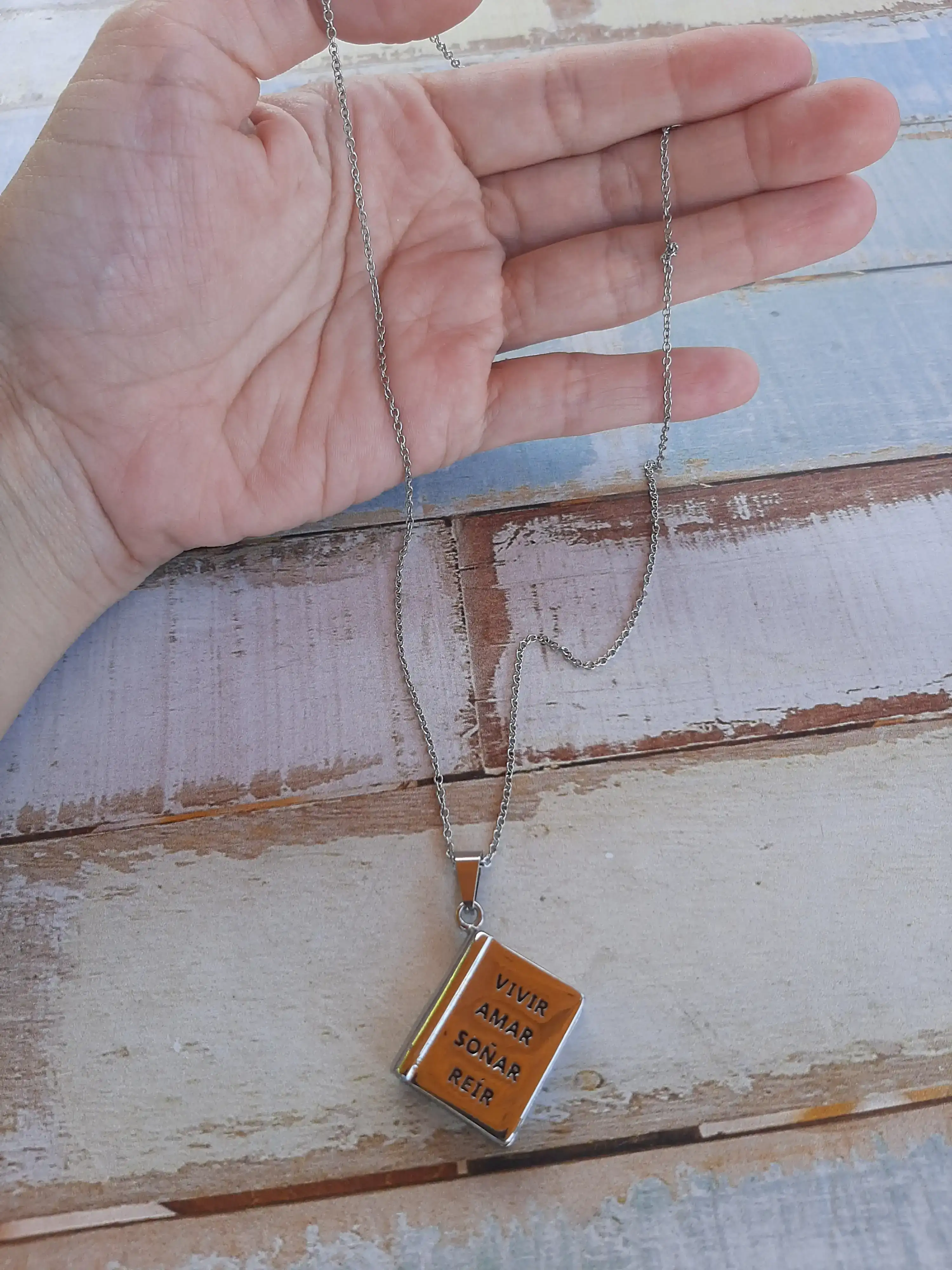 Cadena de acero y dije 2