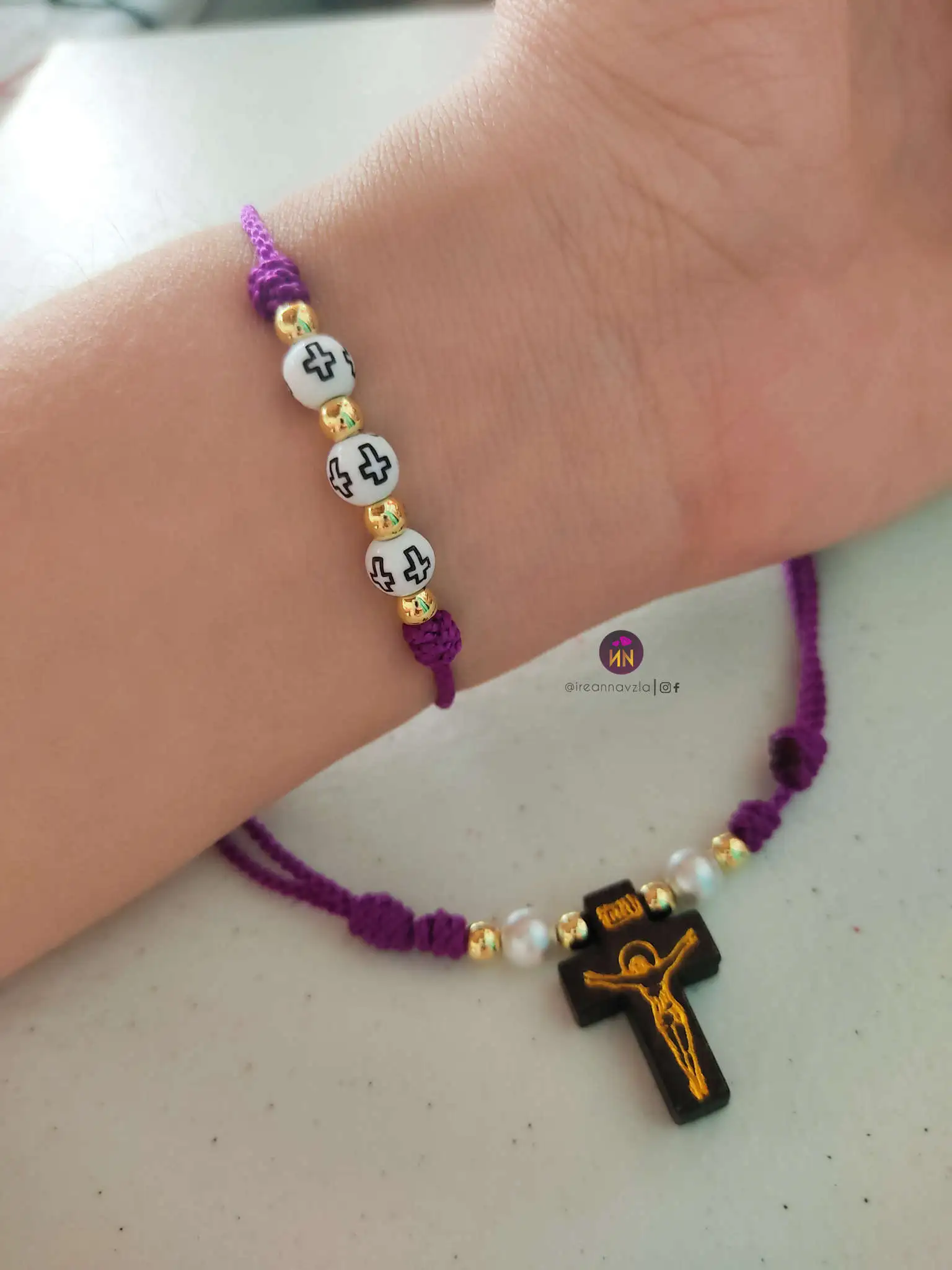 Juego collar y pulsera religiosa  2