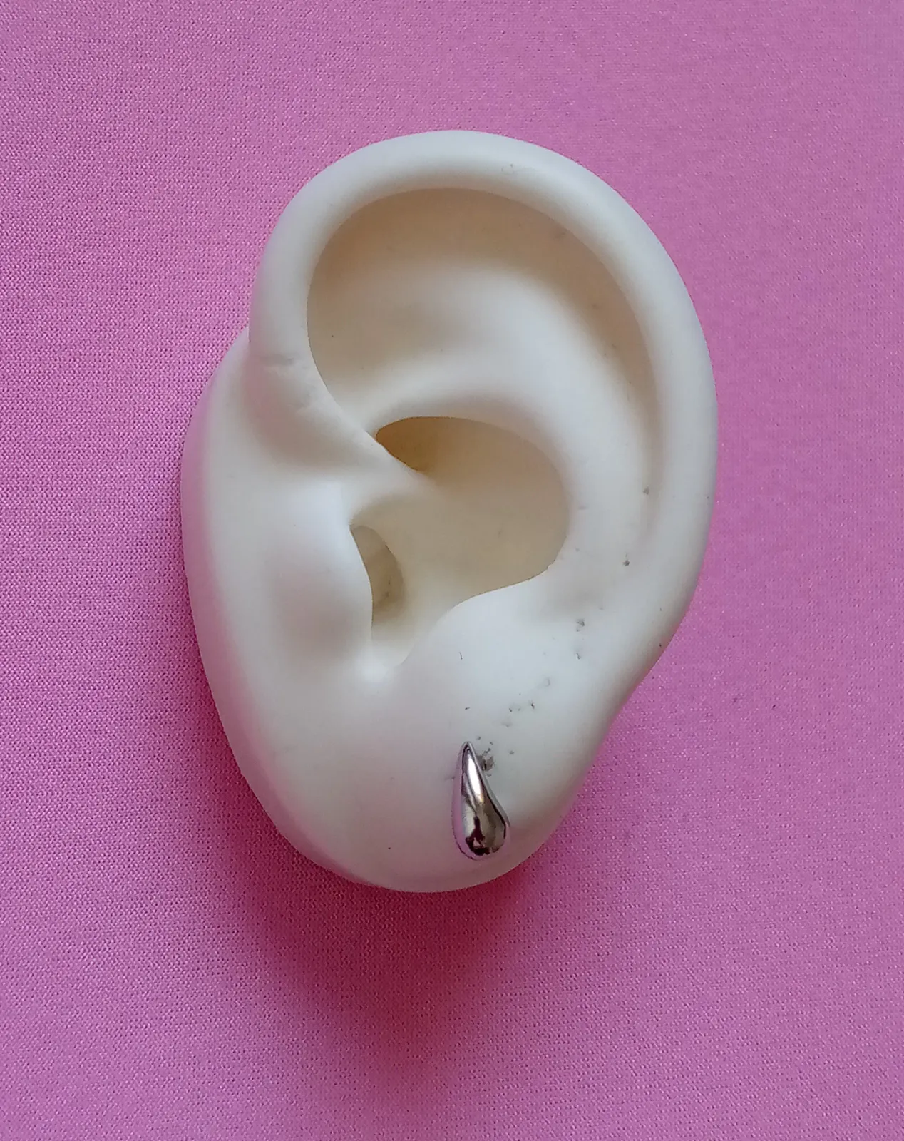 ARETE GOTA MINI PLATEADA  2