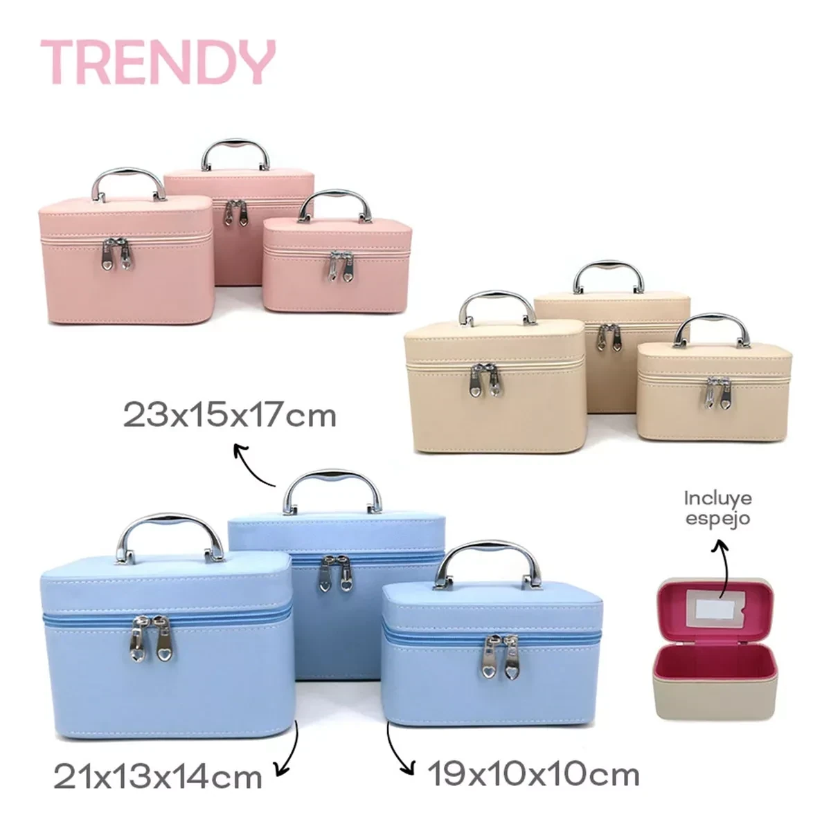 SET 3 COFRES TRENDY NECESER BIJOU PORTACOSMETICOS 17722 9
