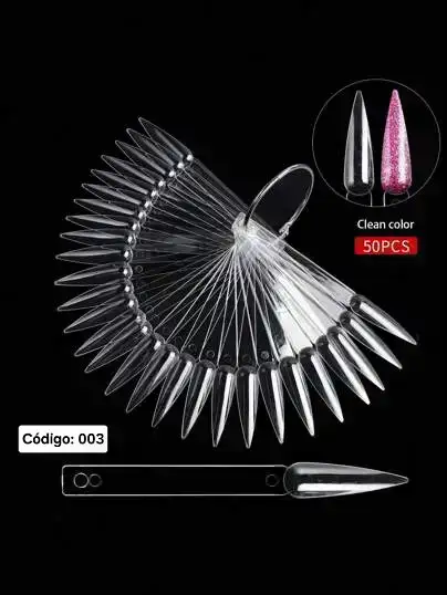 Llavero 50 Uñas para Práctica Color Transparente 3