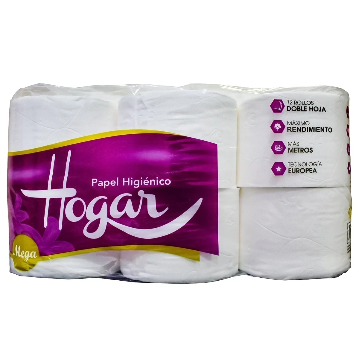 HOGAR LILA  12 MEGA ROLLOS 