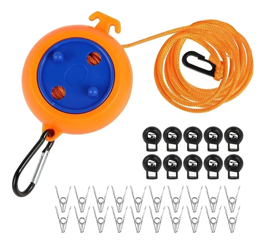 Tendedero 8 Metros De Ropa Retráctil Naranja