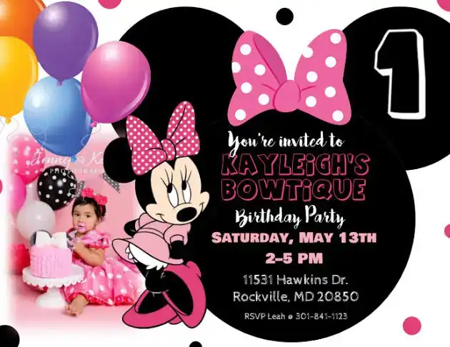Invitación de Minnie en video y estática 