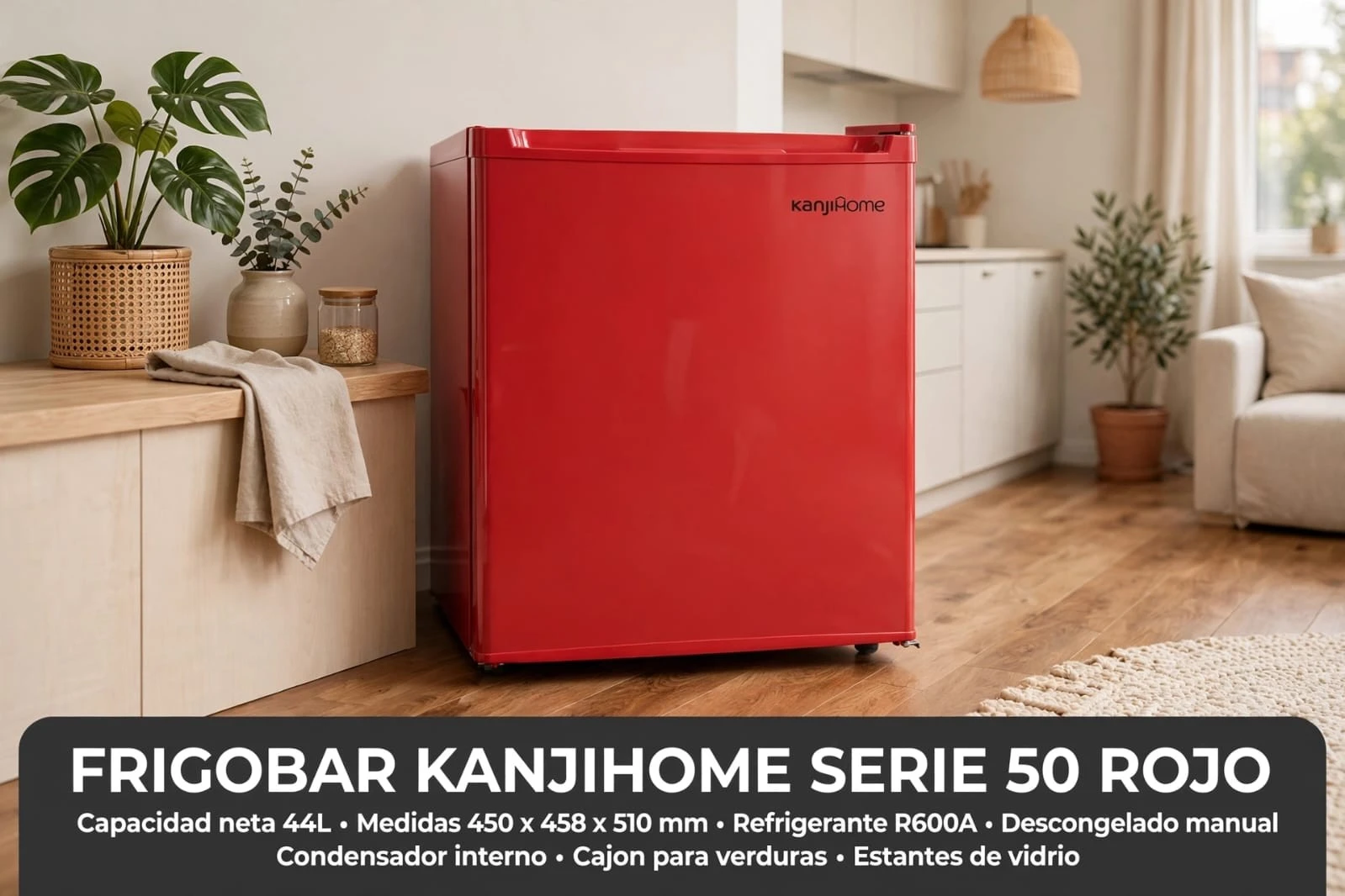 FRIGOBAR KANJIHOME SERIE 50 ROJO  
