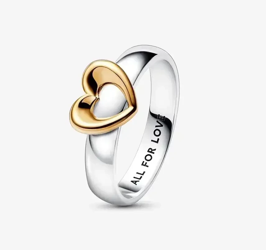 Anillo Corazón Radiante Dos Tonos 3