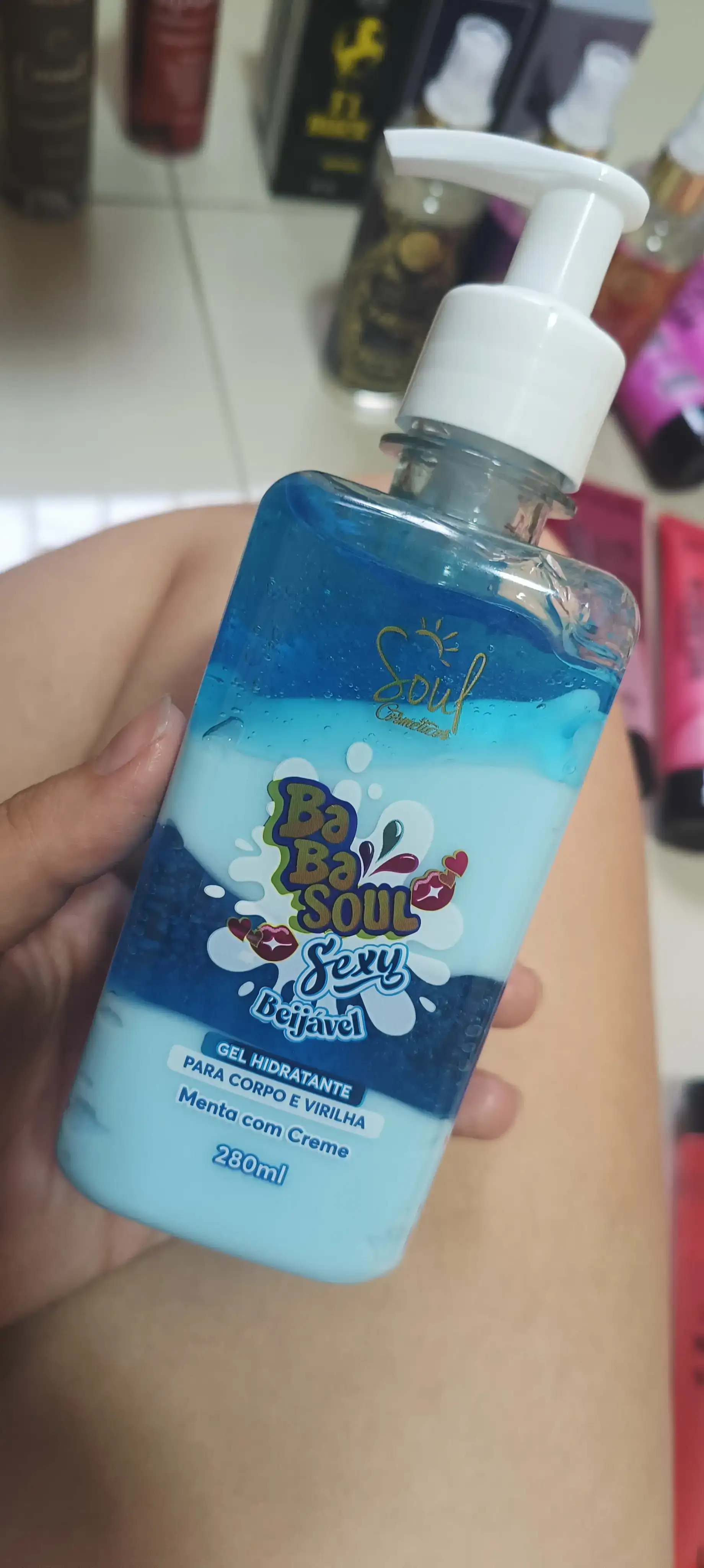 Babasoul Sexy gel hidratante corpo e virilha de Menta com Creme