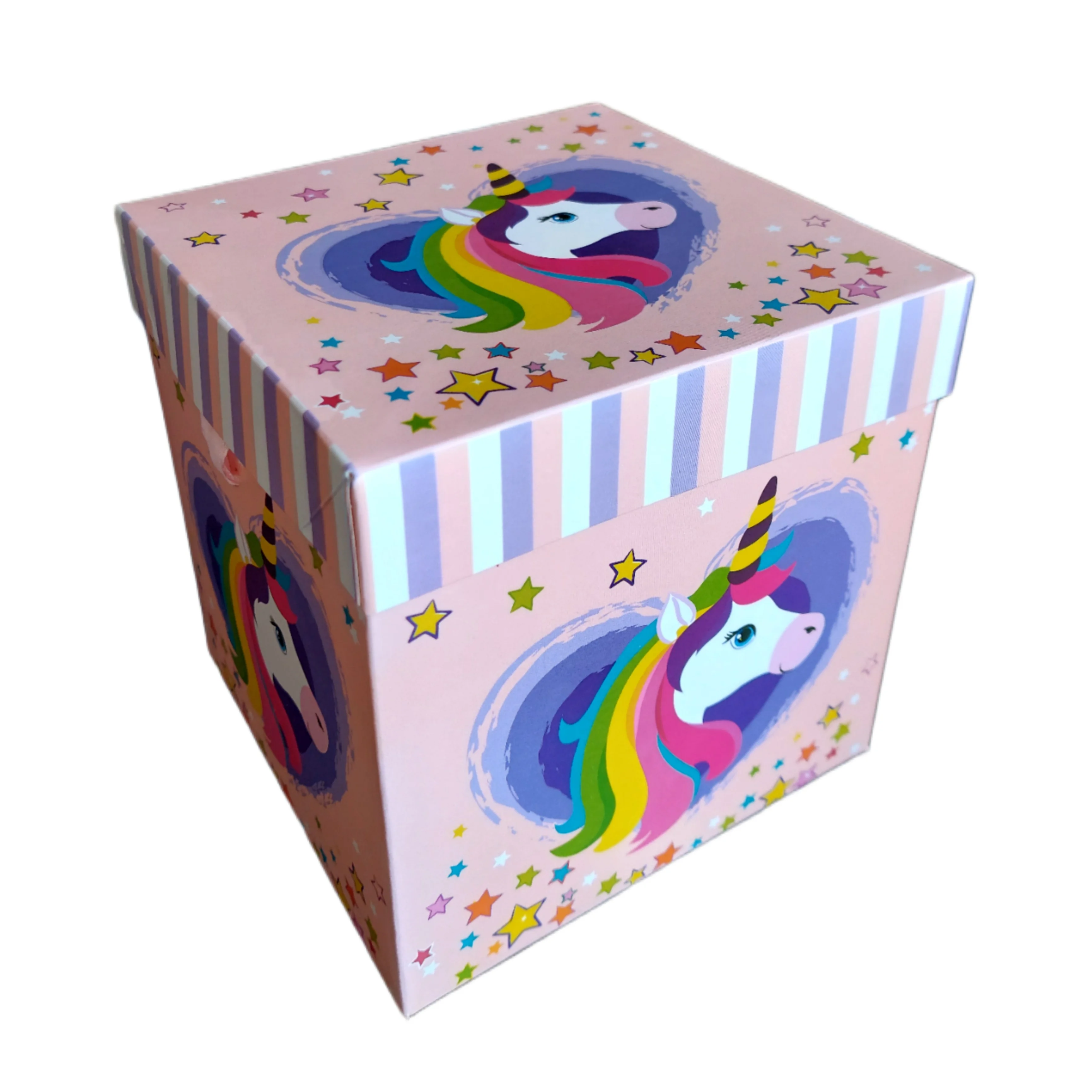 Caja de ragalo unicornio 15x15cm