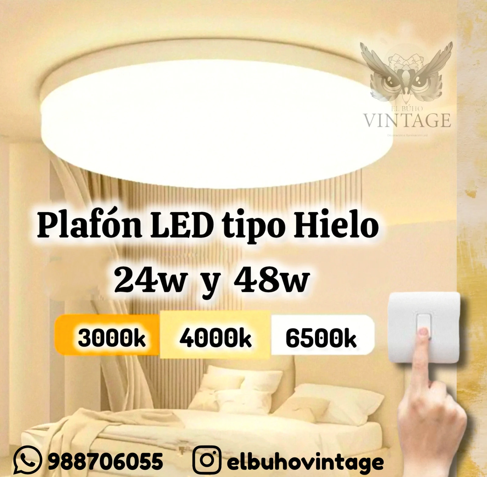 Plafón LED TIPO HIELO 24w y 48w  6