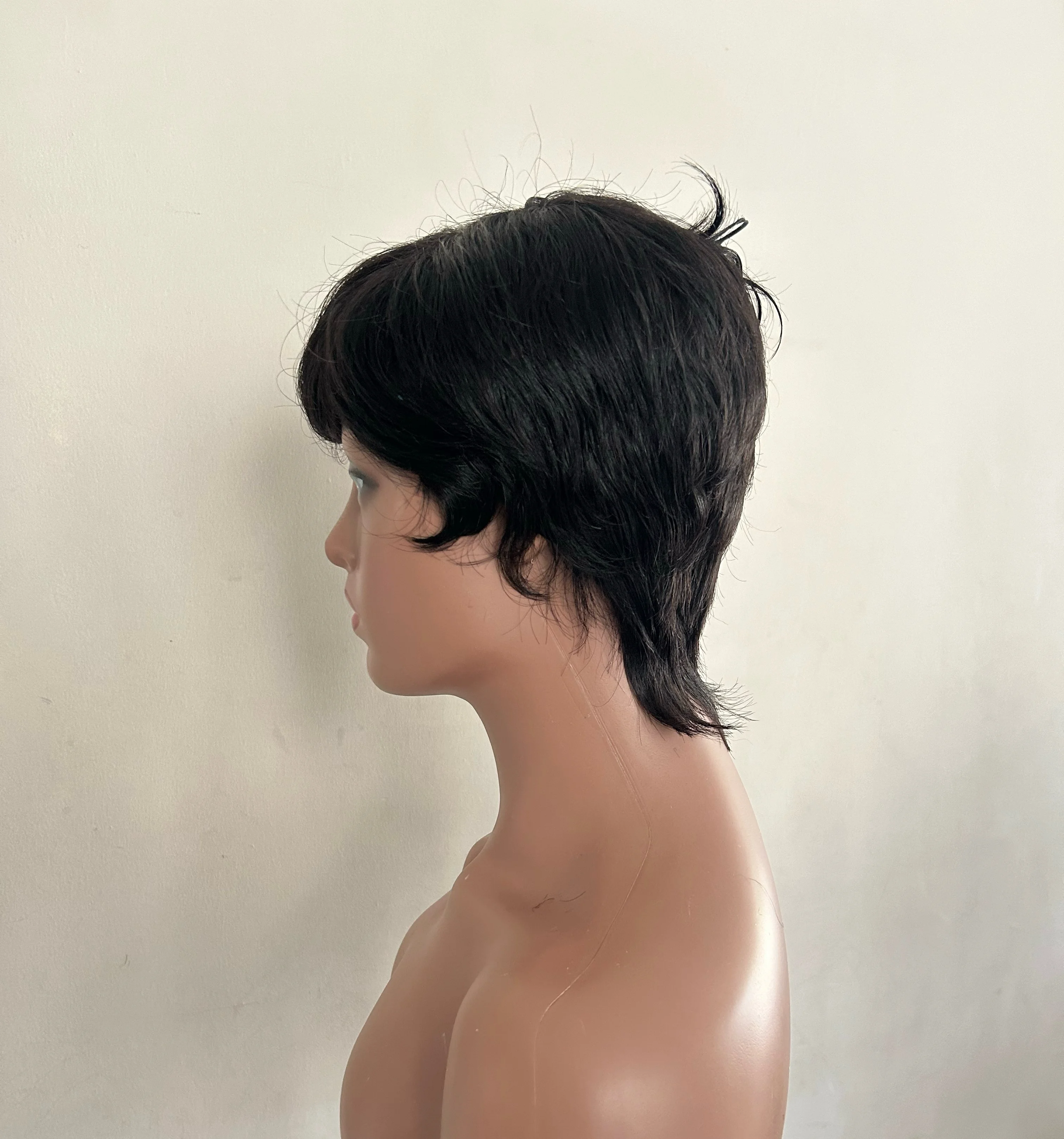 Peluca pixie color negro  3