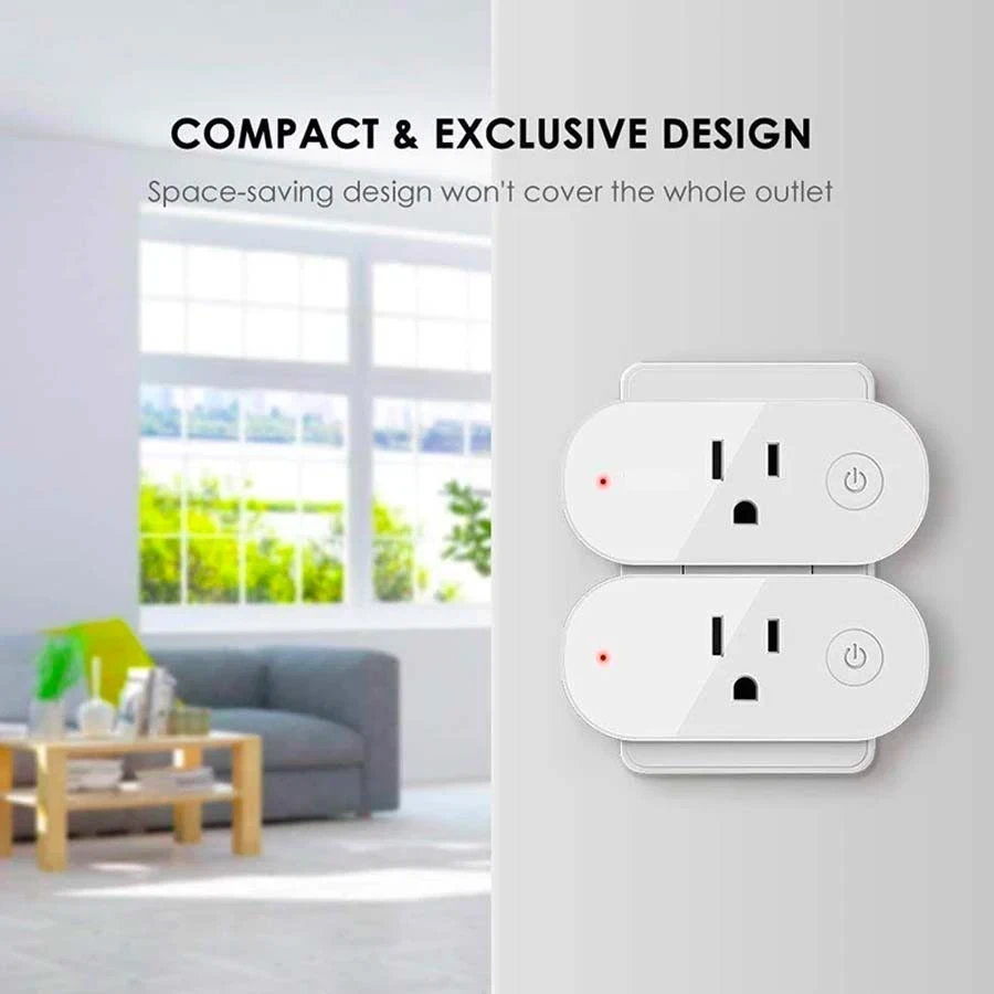 TOMACORRIENTE SOBREPUESTO RECTANGULAR INTELIGENTE WIFI 16A 85-250VAC C/REPORTE CONSUMO DEXEL SMART 7