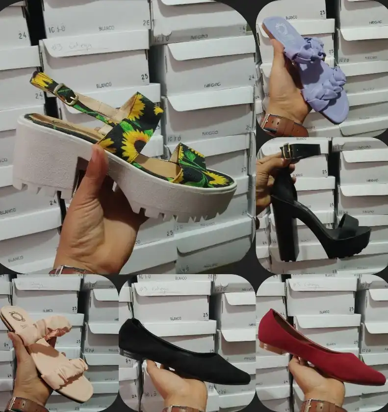 Mod.504-Paquete 6 sandalias/flat y tacon 