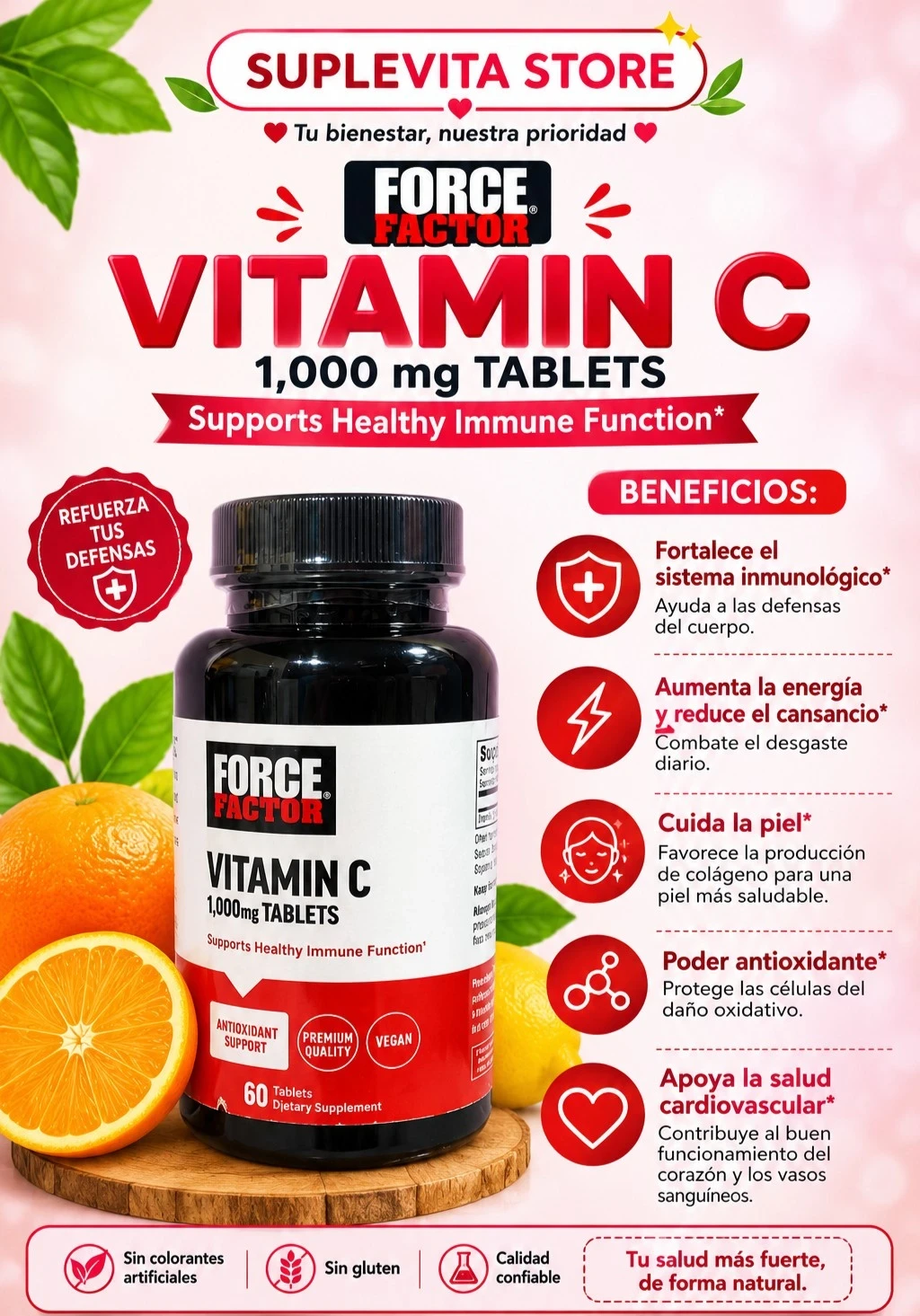 Force Factor Vitamin C 1000 mg Tablets