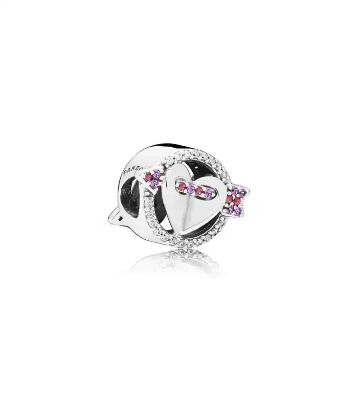 Charm Flecha y Corazón Brillante 