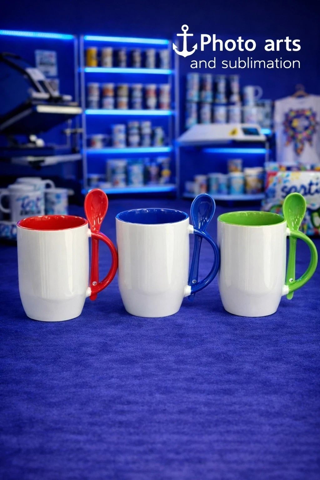 Mug Conico Fondo Color Cuchara 11 Onz