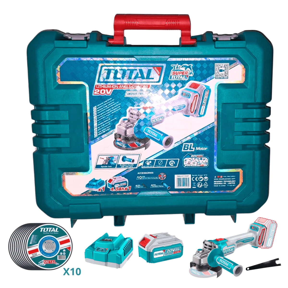 TAGLI211541 Amoladora 20v incluye bateria 4ah y cargador total