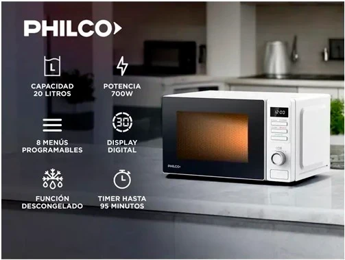 Microondas Philco 20 Litros 700W Digital Blanco